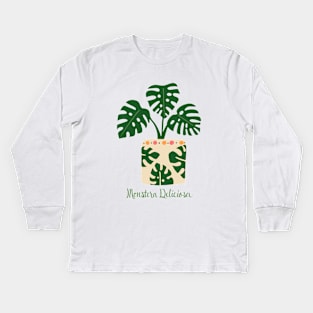 Monstera Deliciosa Kids Long Sleeve T-Shirt